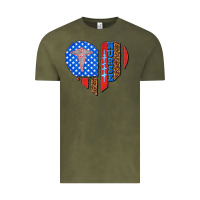 Vintage Olive 4th of july nurse heart flag Vintage Tee - texasbilliewilder