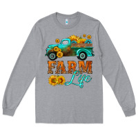 Heather Grey farm truck  farm life with sunflower Long Sleeve Tee - HRA Design Shop