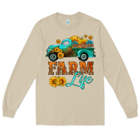 Mushroom farm truck  farm life with sunflower Long Sleeve Tee - HRA Design Shop