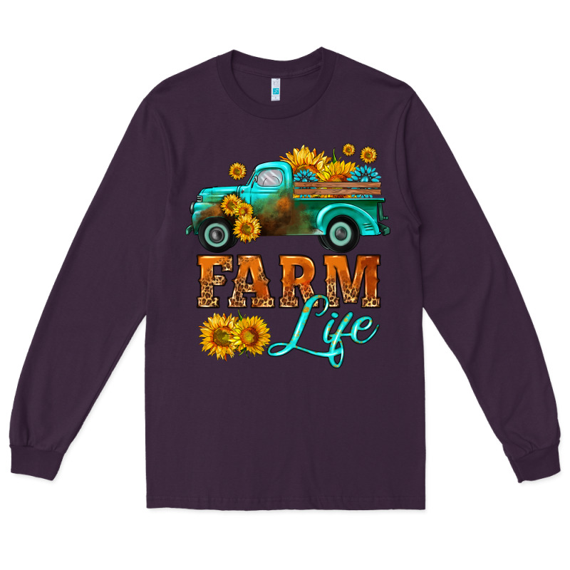 Farm Truck  Farm Life With Sunflower Long Sleeve Tee by HRA Design Shop | Teevron