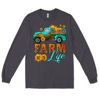 Smoke farm truck  farm life with sunflower Long Sleeve Tee - HRA Design Shop