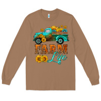 Toasted Coconut farm truck  farm life with sunflower Long Sleeve Tee - HRA Design Shop
