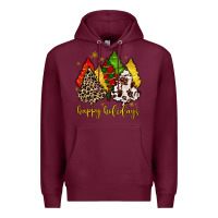 Burgundy happy holidays with christmas tree Premium Hoodie - MaliasSmallBusiness