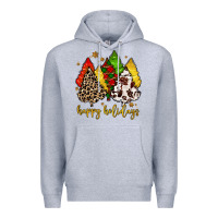 Heather Grey happy holidays with christmas tree Premium Hoodie - MaliasSmallBusiness