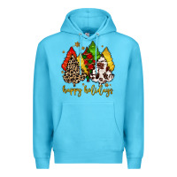 Ocean Blue happy holidays with christmas tree Premium Hoodie - MaliasSmallBusiness