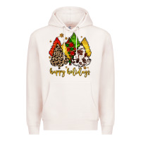 Pale Pink happy holidays with christmas tree Premium Hoodie - MaliasSmallBusiness