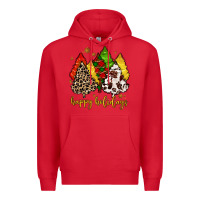 Red happy holidays with christmas tree Premium Hoodie - MaliasSmallBusiness