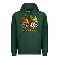 Sports Green happy holidays with christmas tree Premium Hoodie - MaliasSmallBusiness
