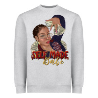 Heather Grey self made babe afro black woman Heavyweight Sweatshirt - texasbilliewilder
