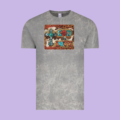 God Is Love Cross Vintage Tee Designed By Barkaloodesign