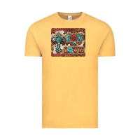 Vintage Mustard god is love cross Vintage Tee - BarkalooDesign