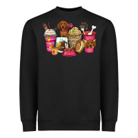 Black dachshund coffee cups Heavyweight Sweatshirt - Zillion Design Studio