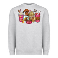 Heather Grey dachshund coffee cups Heavyweight Sweatshirt - Zillion Design Studio