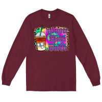 Burgundy iced coffee sarcasm Long Sleeve Tee - RacoonDesign