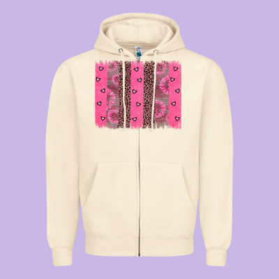 Ribbon Brush Stoke Zipper Hoodie Designed By Jahusdesignshop