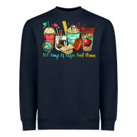 Navy 100 days of coffee and chaos coffee cups Heavyweight Sweatshirt - Zillion Design Studio