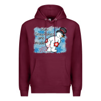 Burgundy how snowflakes are made winter christmas Premium Hoodie - MaliasSmallBusiness