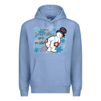 Colony Blue how snowflakes are made winter christmas Premium Hoodie - MaliasSmallBusiness