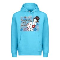 Ocean Blue how snowflakes are made winter christmas Premium Hoodie - MaliasSmallBusiness