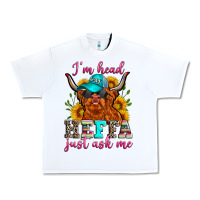 White i'm head heffa just ask me Urban Heavy Tee - Zillion Design Studio