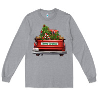 Heather Grey Christmas trees truck Long Sleeve Tee - FaDigitalArtStudio