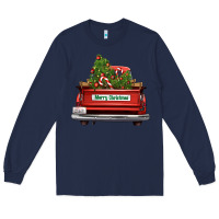 Navy Christmas trees truck Long Sleeve Tee - FaDigitalArtStudio