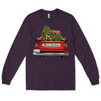 Plum Christmas trees truck Long Sleeve Tee - FaDigitalArtStudio