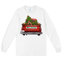 White Christmas trees truck Long Sleeve Tee - FaDigitalArtStudio
