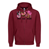 Burgundy peace love  cowgirl Zipper Hoodie - AdoDesignShop