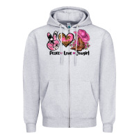Heather Grey peace love  cowgirl Zipper Hoodie - AdoDesignShop