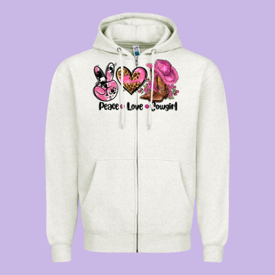 Peace Love  Cowgirl Zipper Hoodie Designed By Adodesignshop