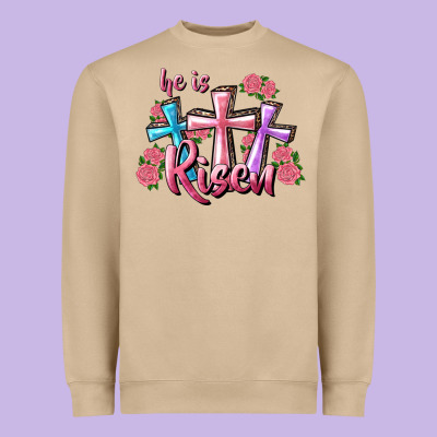 Heavyweight Sweatshirt He Is Risen Cross