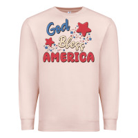 Pale Pink god bless america Premium Sweatshirt - MaliasSmallBusiness