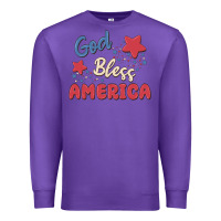 Purple god bless america Premium Sweatshirt - MaliasSmallBusiness