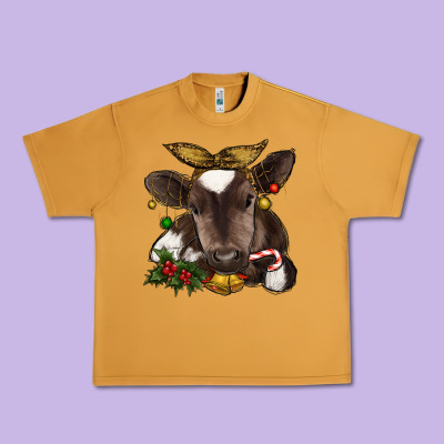 Christmas Baby Cow Urban Heavy Tee Designed By Ranaportraitstore