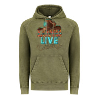 Vintage Olive long live cowboys Vintage Hoodie - texasbilliewilder