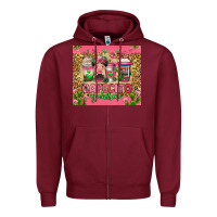 Burgundy cafecito y chisme coffee cups Zipper Hoodie - Jasminsmagicworld