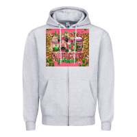 Heather Grey cafecito y chisme coffee cups Zipper Hoodie - Jasminsmagicworld
