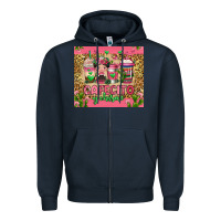 Navy cafecito y chisme coffee cups Zipper Hoodie - Jasminsmagicworld