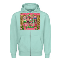 Seafoam cafecito y chisme coffee cups Zipper Hoodie - Jasminsmagicworld