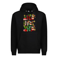 Black ho ho ho reindeer Premium Hoodie - MaliasSmallBusiness