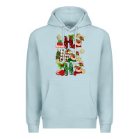 Blue Mist ho ho ho reindeer Premium Hoodie - MaliasSmallBusiness