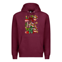 Burgundy ho ho ho reindeer Premium Hoodie - MaliasSmallBusiness