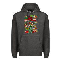 Charcoal Heather ho ho ho reindeer Premium Hoodie - MaliasSmallBusiness