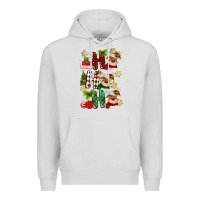 Dove Grey ho ho ho reindeer Premium Hoodie - MaliasSmallBusiness