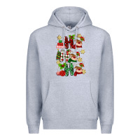 Heather Grey ho ho ho reindeer Premium Hoodie - MaliasSmallBusiness