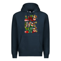 Navy ho ho ho reindeer Premium Hoodie - MaliasSmallBusiness