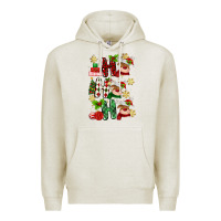 Oatmeal Heather ho ho ho reindeer Premium Hoodie - MaliasSmallBusiness