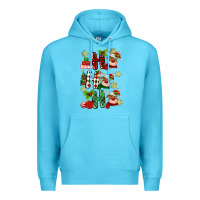 Ocean Blue ho ho ho reindeer Premium Hoodie - MaliasSmallBusiness