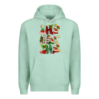 Seafoam ho ho ho reindeer Premium Hoodie - MaliasSmallBusiness